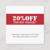 Moderner eleganter Red White Beauty Coupon (Vorderseite)