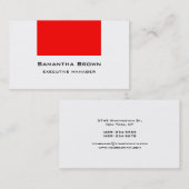 Moderner, eleganter Red White Manager Visitenkarte (Vorne/Hinten)