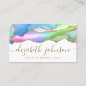 Moderner Eleganter Regenbogen Gold Glitzer Agate M Visitenkarte (Vorderseite)