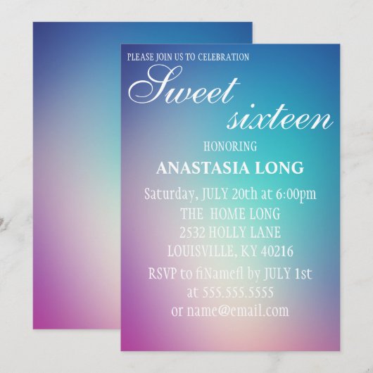 Moderner, eleganter Regenbogen Save the Date (Vorne/Hinten)