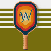 Moderner eleganter Retro-Mit Monogramm Anfangsname Pickleball Schläger