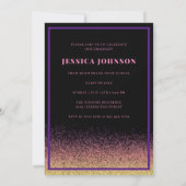 Moderner Eleganter Rosa Glitzer Foto Abschluss Einladung (Rückseite)