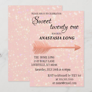 Moderner, eleganter rosa Glitzer Save the Date