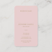 Moderner eleganter rosa Goldtext-Minimalistische Visitenkarte (Rückseite)