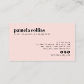 Moderner, eleganter rosa grüner, minimalistischer  visitenkarte (Rückseite)