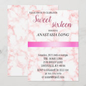 Moderner, eleganter rosa Marmor Save The Date (Vorne/Hinten)