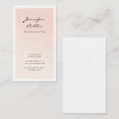 Moderner Eleganter Rosa Minimalistischer Beruflich Visitenkarte (Vorne/Hinten)