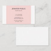 Moderner Eleganter Rosa Minimalistischer Schlichte Visitenkarte (Vorne/Hinten)