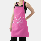Moderner Eleganter, rosa Monogram Nail Artist Schürze (InSitu)