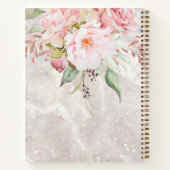 Moderner Eleganter rosa Rosenstaub Blumenmarmor Notizblock (Rückseite)