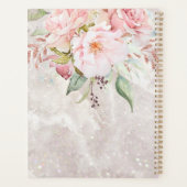 Moderner Eleganter rosa Rosenstaub Blumenmarmor Planer (Rückseite)