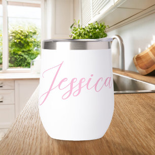 Moderner eleganter rosa Script-Personalisierter Na