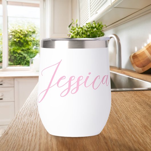 Moderner eleganter rosa Script-Personalisierter Na