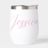 Moderner eleganter rosa Script-Personalisierter Na (Links)