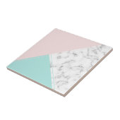Moderner, eleganter rosa, türkisfarbener Marmor Fliese (Seite)