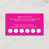 Moderner eleganter rosafarbener Salon Treuekarte (Rückseite)