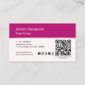 Moderner eleganter rosafarbener Salon Visitenkarte (Rückseite)