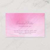 Moderner, eleganter rosafarbener Vorlagenhandtext Visitenkarte (Rückseite)