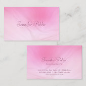 Moderner, eleganter rosafarbener Vorlagenhandtext Visitenkarte (Vorne/Hinten)