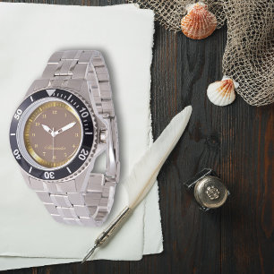 Moderner Eleganter Rosybraun und Gold Individuelle Armbanduhr