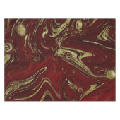 Moderner eleganter Rot- und Goldmarmor Swirl Tischdecke (Vorderseite (Horizontal))
