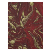 Moderner eleganter Rot- und Goldmarmor Swirl Tischdecke (Vorderseite)