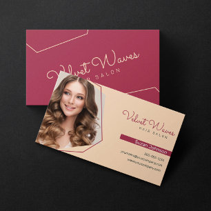 Moderner Eleganter Roter Friseur-Stylist-Make-up-A Visitenkarte