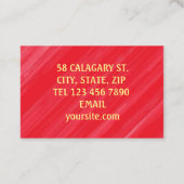 Moderner Eleganter Roter Glamour Visitenkarte (Rückseite)