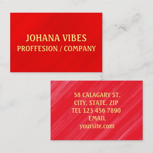 Moderner Eleganter Roter Glamour Visitenkarte (Vorne/Hinten)