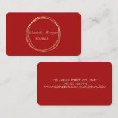 Moderner Eleganter, roter, goldener Kreis Visitenkarte (Vorne/Hinten)