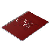 Moderner Eleganter Roter Monogramm Typografie Nail Notizblock (Linke Seite)