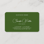 Moderner eleganter roter und grüner handgeschriebe visitenkarte (Rückseite)