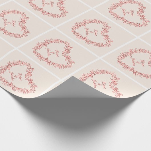 Moderner Eleganter Roter Valentinstag Geschenkpapier (Ecke)