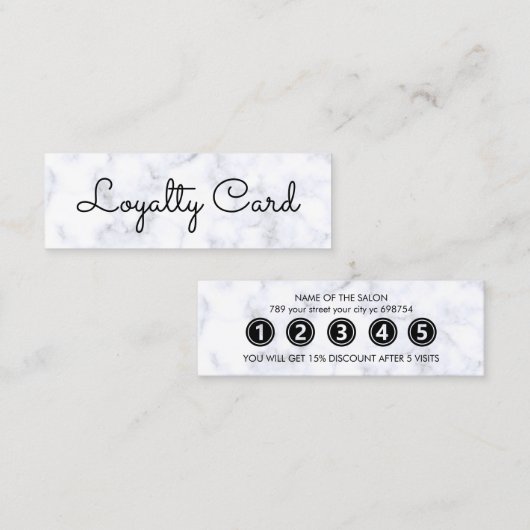 Moderner eleganter Salon aus weißem Marmor Schönhe Treuekarte (Vorne/Hinten)