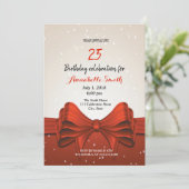 Moderner, eleganter, schick roter     Geburtstag Einladung (Stehend Vorderseite)