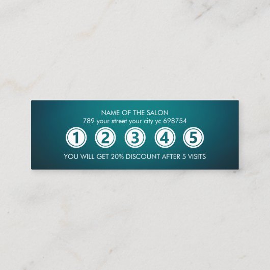 Moderner Eleganter Schönheitssalon Treuekarte (Rückseite)