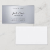 Moderner Eleganter Schriftart Script Glamour Silve Visitenkarte (Vorne/Hinten)