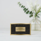 Moderner eleganter Schwarz & Gold Grunge Hintergru Visitenkarte (Stehend Vorderseite)