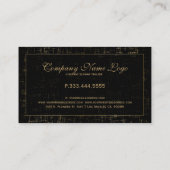 Moderner eleganter Schwarz & Gold Grunge Hintergru Visitenkarte (Rückseite)