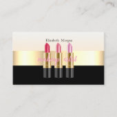 Moderner Eleganter Schwarz, Lipstick, Makeup Artis Visitenkarte (Vorderseite)
