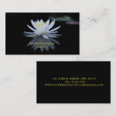 Moderner eleganter Schwarz-Weiß-Lotus Visitenkarte (Vorne/Hinten)