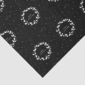 Moderner eleganter Schwarz+Weiß Weihnachtskranz Seidenpapier (Ausschnitt)