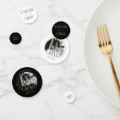 Moderner Eleganter Schwarz-weißer Abschluss für ku Konfetti (Gruppe)