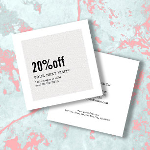 Moderner eleganter Schwarz-weißer Beauty Coupon