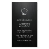 Moderner eleganter Schwarz-weißer Catering-Koch Magnetische Visitenkarte (Vorderseite Vertikal)