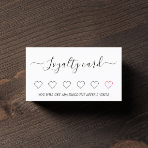 Moderner Eleganter Schwarz-weißer Herzensalon Treuekarte