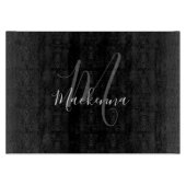 Moderner eleganter Schwarz-weißer Name für Monogra Schneidebrett (Vorderseite)