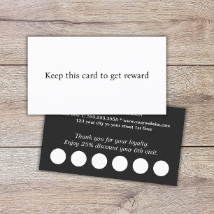 Moderner Eleganter Schwarz-weißer Salon Treuekarte