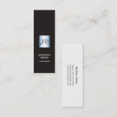 Moderner eleganter schwarzer blauer mini visitenkarte (Vorne/Hinten)