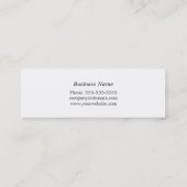 Moderner eleganter schwarzer blauer mini visitenkarte (Rückseite)